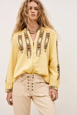 FAUSTINA blusa bordada con mangas