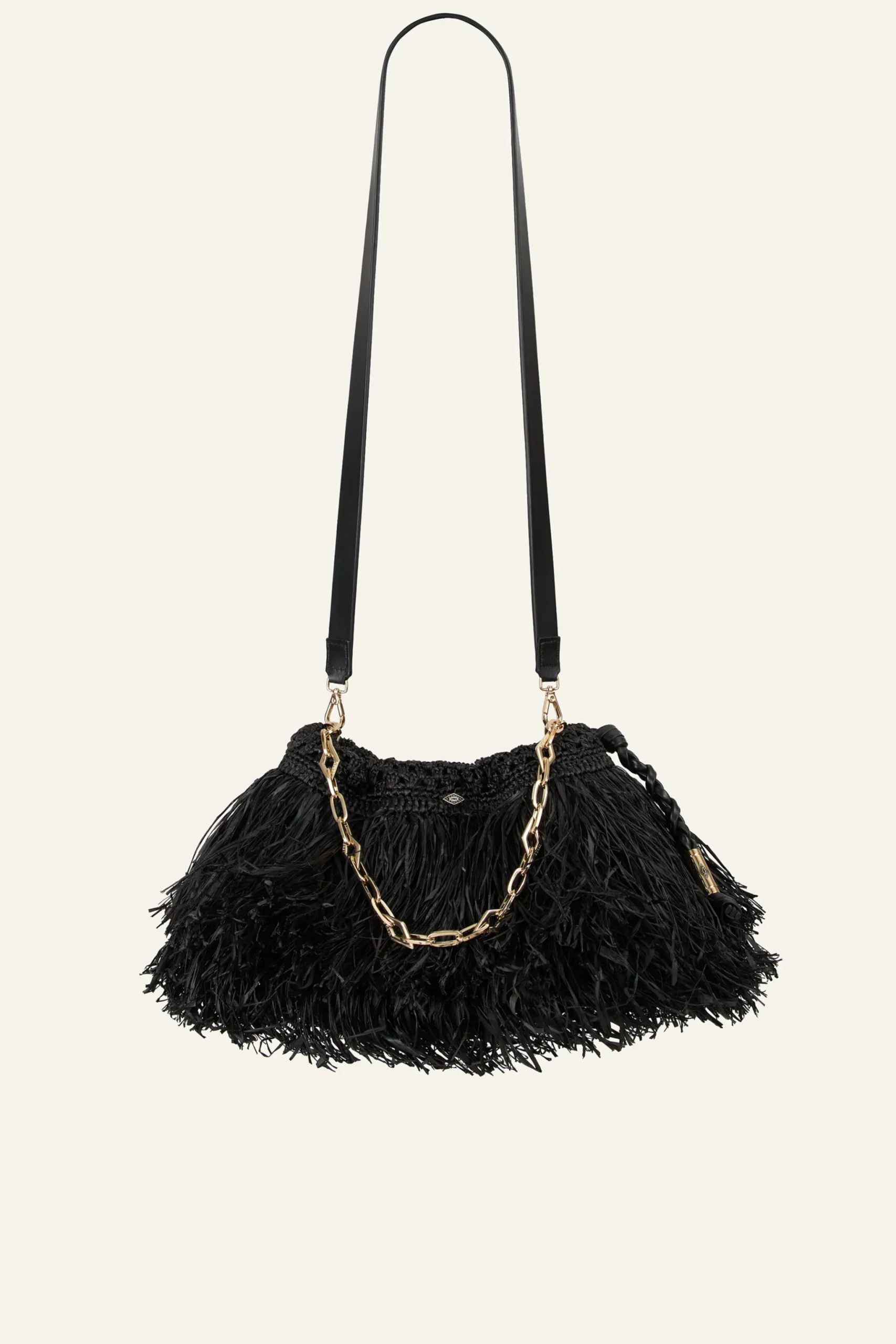 JUNE bolso de mano de rafia con flecos