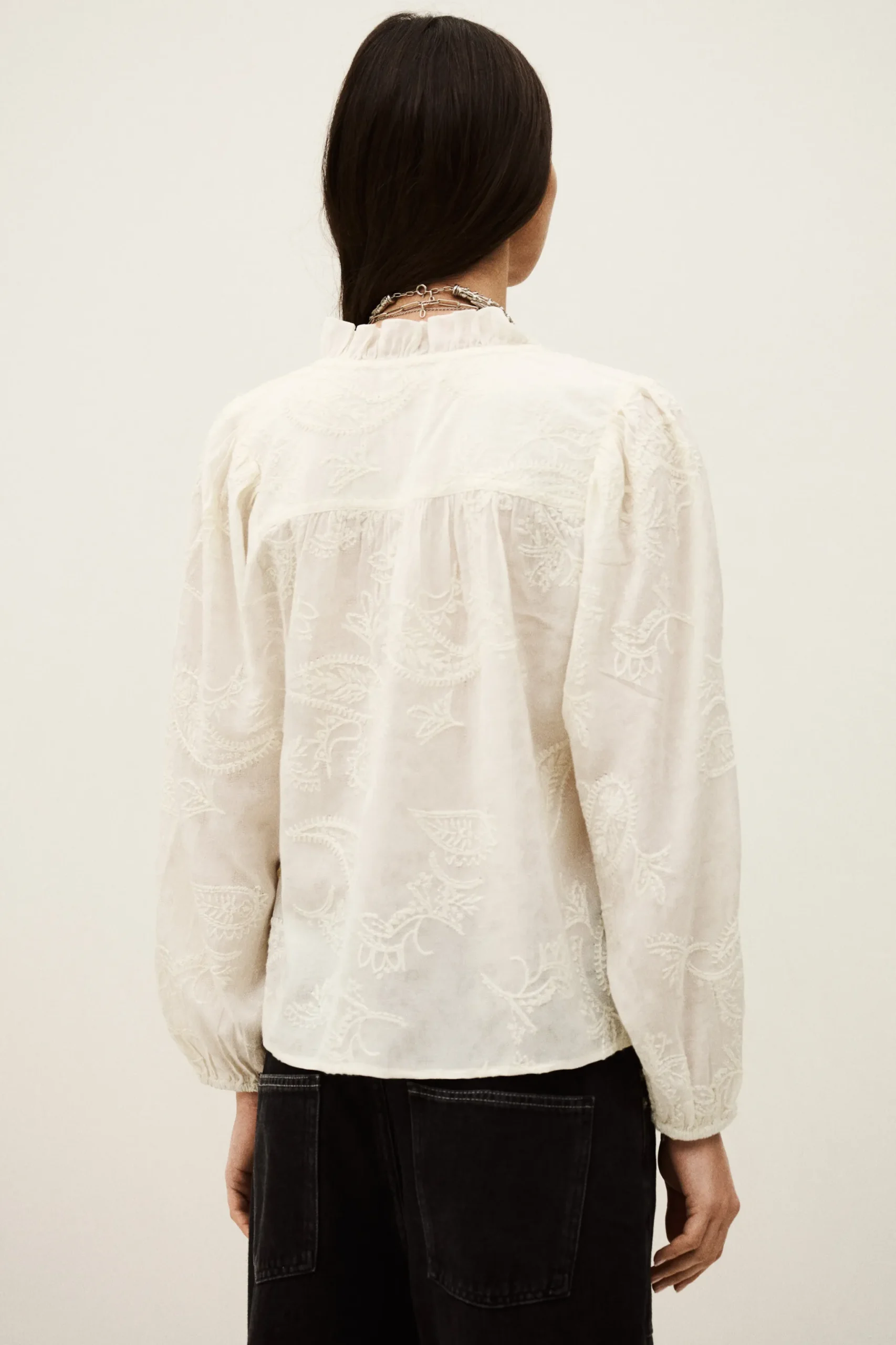 PETTY blusa jacquard ancha
